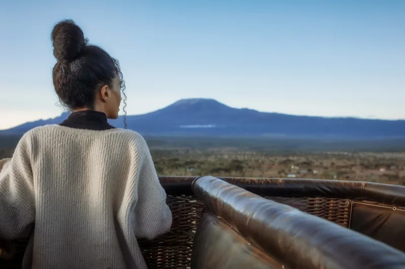 Hot-air balloon at sunrise — Maasai Mara · Amboseli
